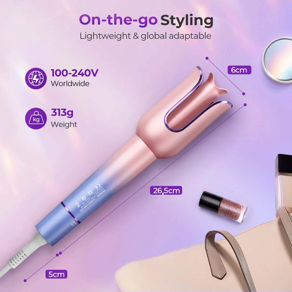 (image for) MOERAE Automatic Curling Iron, Curling Iron 23 mm Curling Iron with Negative Ions 3 Temperature Anti-Scald Design Intelligent Automatic Curling Iron